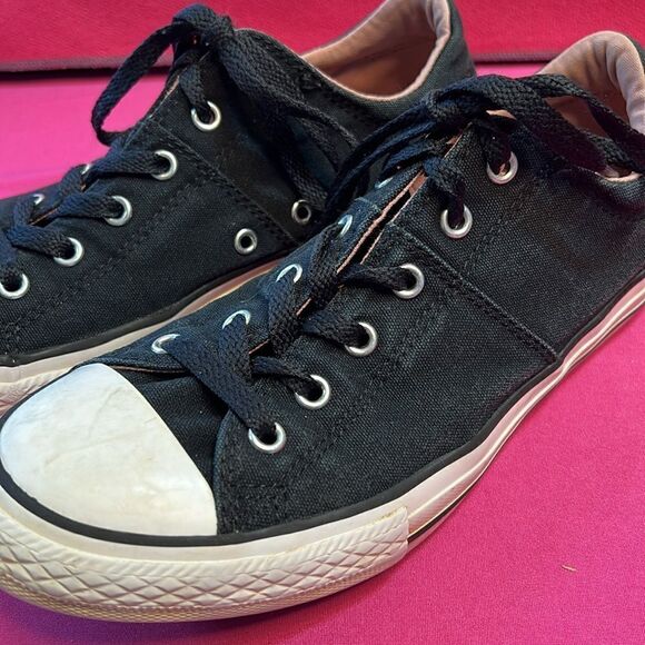Converse Black “Denim” Look Padded Tongue Low Tops W6 - Picture 7 of 7